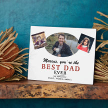 Bester Vater 2 Kinder Foto Collage Vatertag Plaque