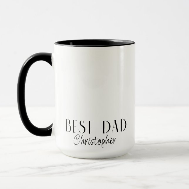 Bester Vater 3 Foto Collage Individuelle Name Tass Tasse (Links)