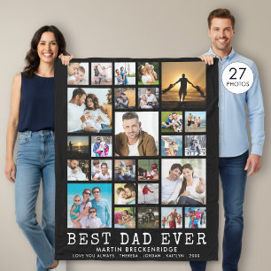 BESTER VATER ALLE ZEIT 27 Fotocollage Dein Text Sc Fleecedecke