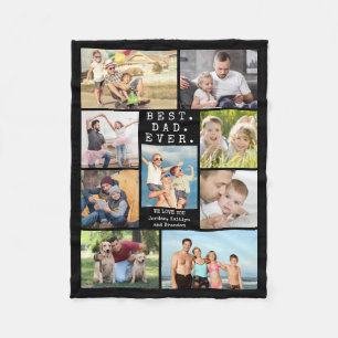 BESTER VATER ALLE ZEIT 9 Foto-Collage personalisie Fleecedecke