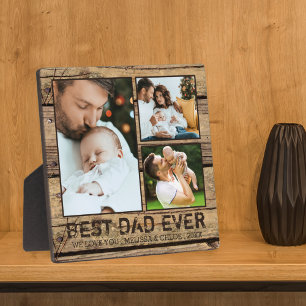 BESTER VATER ALLE ZEIT Rustikales Holz-Fotocollage Fotoplatte