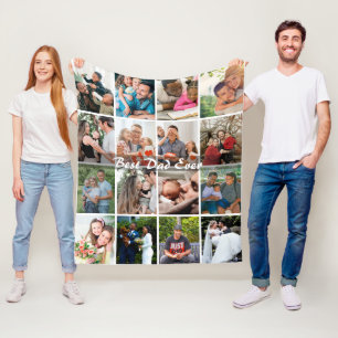 Bester Vater Aller Zeiten 16 Foto-Collage Personal Fleecedecke