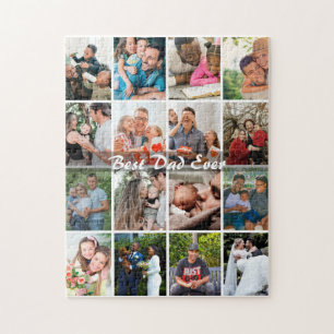 Bester Vater Aller Zeiten 16 Foto-Collage Personal Puzzle