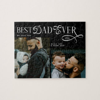 Bester Vater Aller Zeiten 2 Fotos Vatertagsgeschen Puzzle