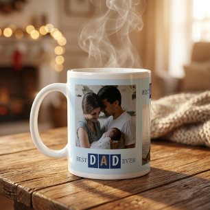 Bester Vater Aller Zeiten 3 Foto Coole Typografie Jumbo-Tasse