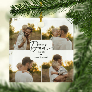 Bester Vater Aller Zeiten 4 Foto-Collage Personali Keramikornament