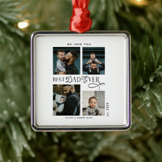 Bester Vater Aller Zeiten 4 Fotos | Moderne Gesche Ornament Aus Metall