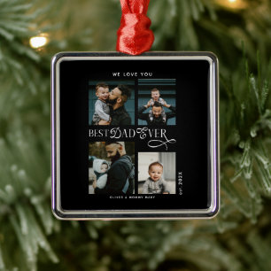 Bester Vater Aller Zeiten 4 Fotos Moderne Gesche Ornament Aus Metall