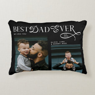 Bester Vater aller Zeiten 4 Fotos Moderne Geschenk Dekokissen