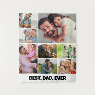 Bester Vater Aller Zeiten – 8-Foto-Collage-Rahmenv Wandteppich