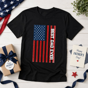 Bester Vater Aller Zeiten Amerikanische Flagge Vat T-Shirt