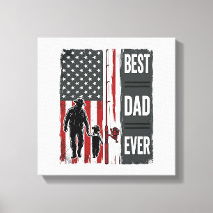 Bester Vater Aller Zeiten Angelflagge Vintage Vekt Leinwanddruck