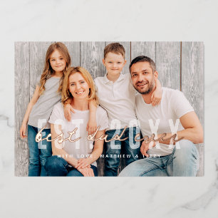 Bester Vater Aller Zeiten Athletisches Modernes Fo Folien Feiertagskarte