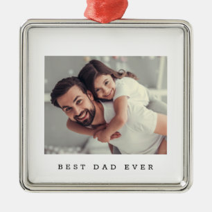 Bester Vater Aller Zeiten Beidseitiges Foto Einfac Ornament Aus Metall