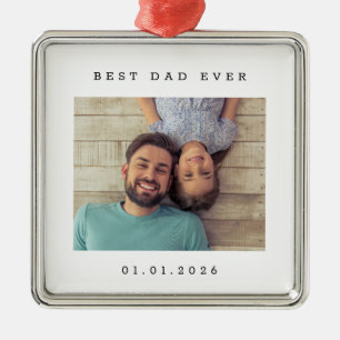 Bester Vater Aller Zeiten Benutzerdefiniertes Foto Ornament Aus Metall