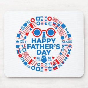 Bester Vater Aller Zeiten Blau Rotes Grafisches Ge Mousepad