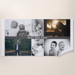 Bester Vater Aller Zeiten Familie Vater 6 Foto-Col Strandtuch