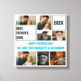 Bester Vater Aller Zeiten Foto-Collage und benutze Leinwanddruck