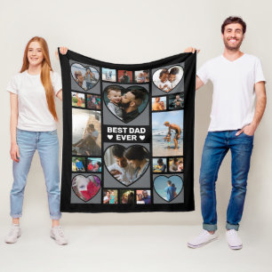 Bester Vater aller Zeiten Foto-Collage Vatertag Fl Fleecedecke