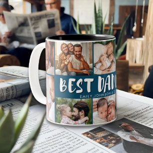 Bester Vater Aller Zeiten Foto-Collage Vatertagsge Zweifarbige Tasse