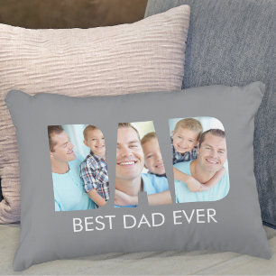 Bester Vater Aller Zeiten Foto Grau Dekokissen