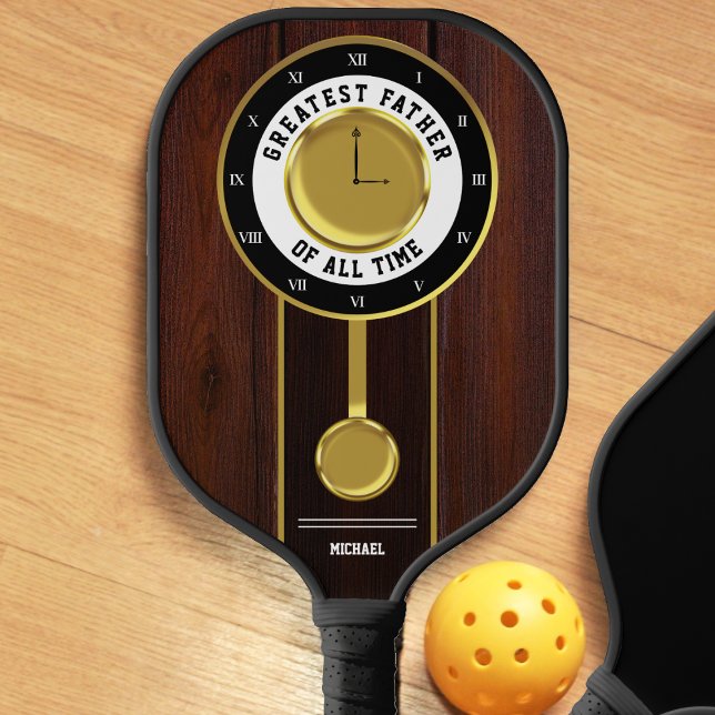 Bester Vater aller Zeiten Großvater Uhr Pickleball Schläger (wood grandfather clock pickleball paddle)