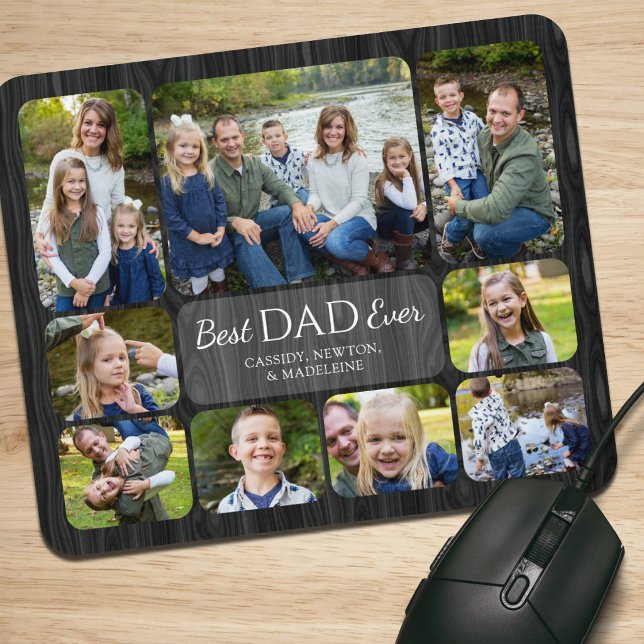 Bester Vater Aller Zeiten Kinder Foto Collage Mousepad (Von Creator hochgeladen)