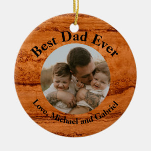 Bester Vater aller Zeiten, Kupfer Canyon Granit, B Keramik Ornament