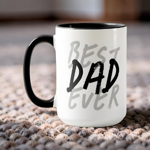 Bester Vater Aller Zeiten Modernes Schwarz und Gra Tasse