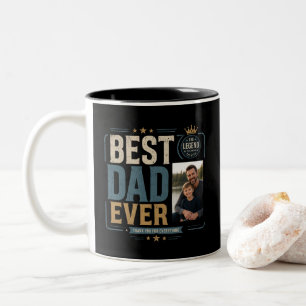 Bester Vater Aller Zeiten Personalisierter Fotobec Zweifarbige Tasse