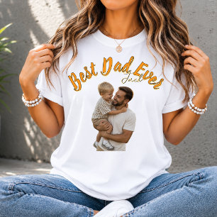 Bester Vater Aller Zeiten Personalisiertes Foto Va Tri-Blend Shirt