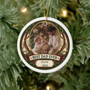 Bester Vater Aller Zeiten Personalisiertes Foto We Keramik Ornament