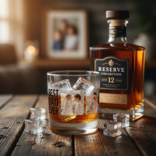 Bester Vater Aller Zeiten Personalisiertes Foto Whiskyglas