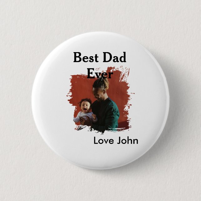 Bester Vater aller Zeiten Vater Papa Geschenk Foto Button (Vorderseite)