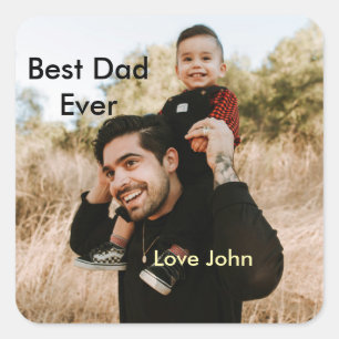 Bester Vater aller Zeiten Vater Papa Geschenk Foto Quadratischer Aufkleber
