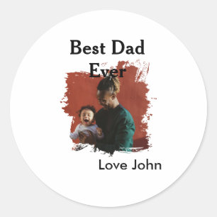 Bester Vater aller Zeiten Vater Papa Geschenk Foto Runder Aufkleber