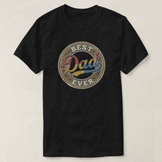 Bester Vater aller Zeiten Vintage-Rundabzeichen-De T-Shirt