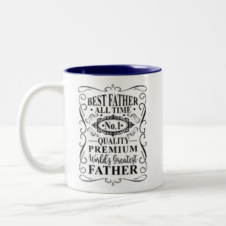 Bester Vater aller Zeiten Whiskey-Label Stil Zweifarbige Tasse