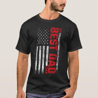 Bester Vater - Amerikanische Flagge auf dem Rücken T-Shirt