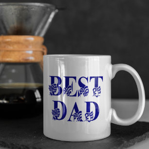Bester Vater Amerikanische Flagge Blaue Text Tasse