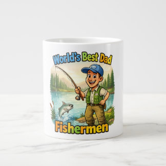 Bester Vater Angler am See Lustige Geschenkidee Jumbo-Tasse