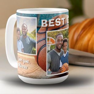 Bester Vater Basketball 3 Foto Collage Vater Kaffeetasse