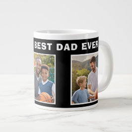 Bester Vater Basketball Ball 3 FotoCollage Vater Jumbo-Tasse
