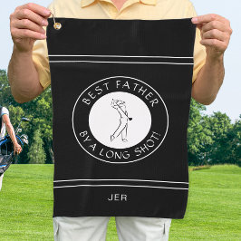 Bester Vater bei einem Niedlichen Schwarz-Weiß-Män Golfhandtuch