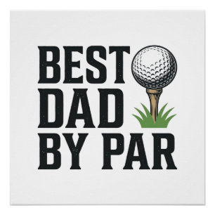 Bester Vater beim Par Golf-Vatertag Vintage-Design Poster