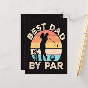 Bester Vater beim Par Golfing Feiertagspostkarte