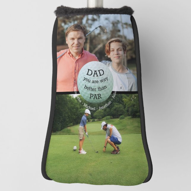 Bester Vater besser als Par Foto Collage Putter Golf Headcover (Rotieren 90)