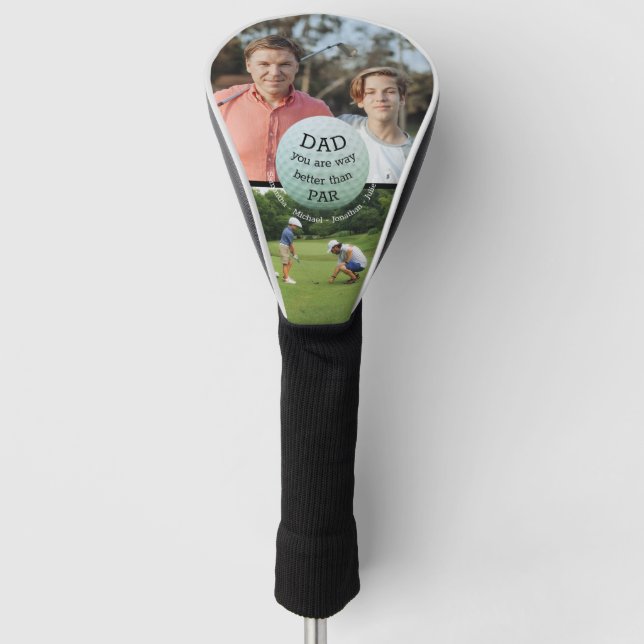 Bester Vater besser als Par-FotoCollage-Treiber Golf Headcover (Vorderseite)