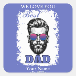 Bester Vater Bisexuelle Flaggen Farben Vatertag Ge Quadratischer Aufkleber