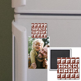 Bester Vater Brown Red Pattern Magnet